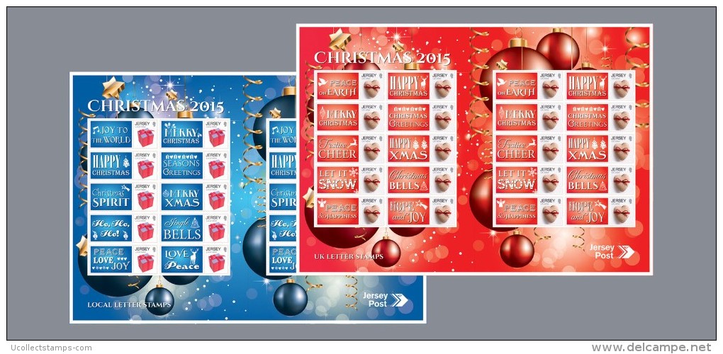 Jersey  2015  Christmas Kerstmis Noell   2 Vellen/sheetlets       Postfris/mnh/neuf - Unused Stamps