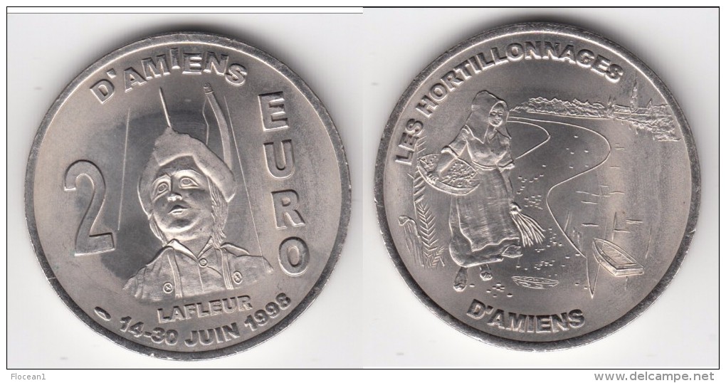 **** 2 EURO D'AMIENS - 14 / 30 JUIN 1998 - LES HORTILLONNAGES D'AMIENS - PRECURSEUR EURO **** EN ACHAT IMMEDIAT !!! - Euro Delle Città