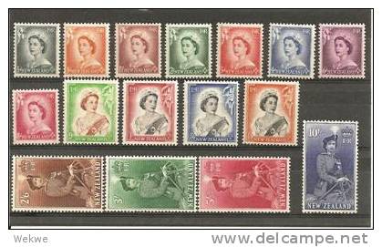 NZ Mi.Nr.332-45 + 366-67/ Dauerserie 1953-57 QE II ** - Ungebraucht