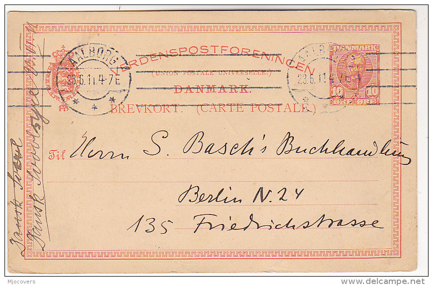 1911 Aalborg DENMARK POSTAL STATIONERY CARD From SUPER PHOSPHATE FACTORY To  BERLIN GERMANY  Stamps Cover Minerals - Postal Stationery