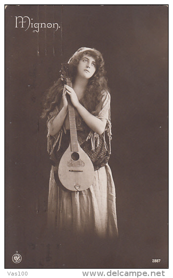 CPA ACTRESS, MIGNON COMIC OPERA, MANDOLIN - Actors