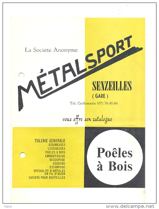 Livret Publicitaire - Poêles à Bois " METALSPORT " SENZEILLES - Advertising