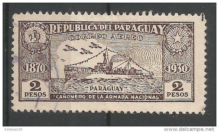 Anniversaire De La Constitution Canonniere 2p Brun Lilas - Paraguay