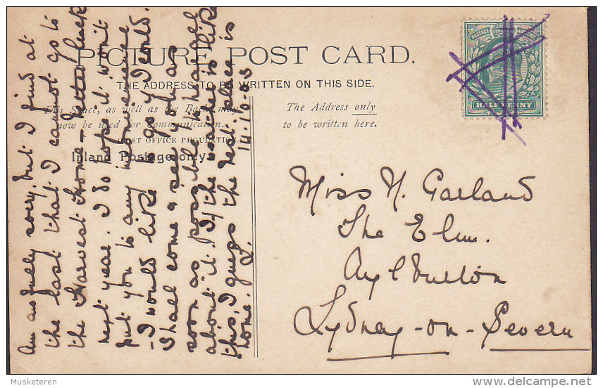 United Kingdom PPC Wales Tintern Abbey Interior Looking East 1903 Edward VII. Stamp Pen Cancel !! (2 Scans) - Monmouthshire