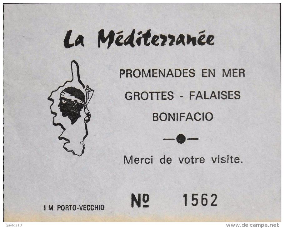 CORSE - 2 Billets D'accés Au Bateau Promenade En Mer " La Méditérranée " N° 1562/63 - TBE - - Tickets - Entradas