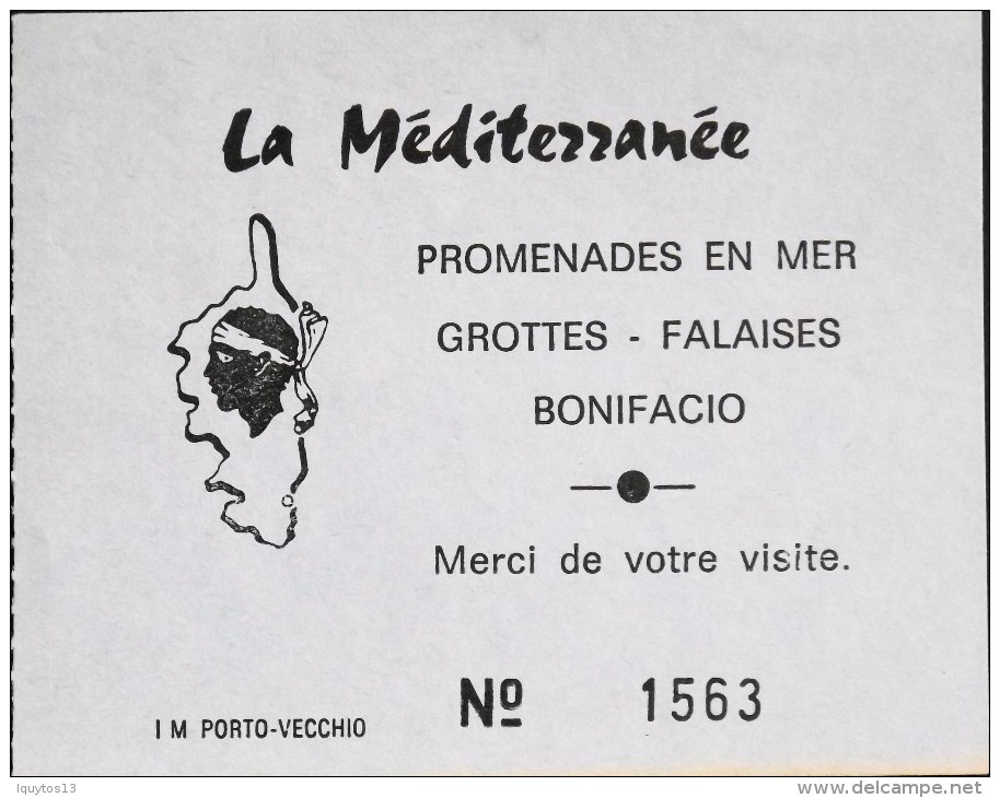 CORSE - 2 Billets D'accés Au Bateau Promenade En Mer " La Méditérranée " N° 1562/63 - TBE - - Tickets - Vouchers