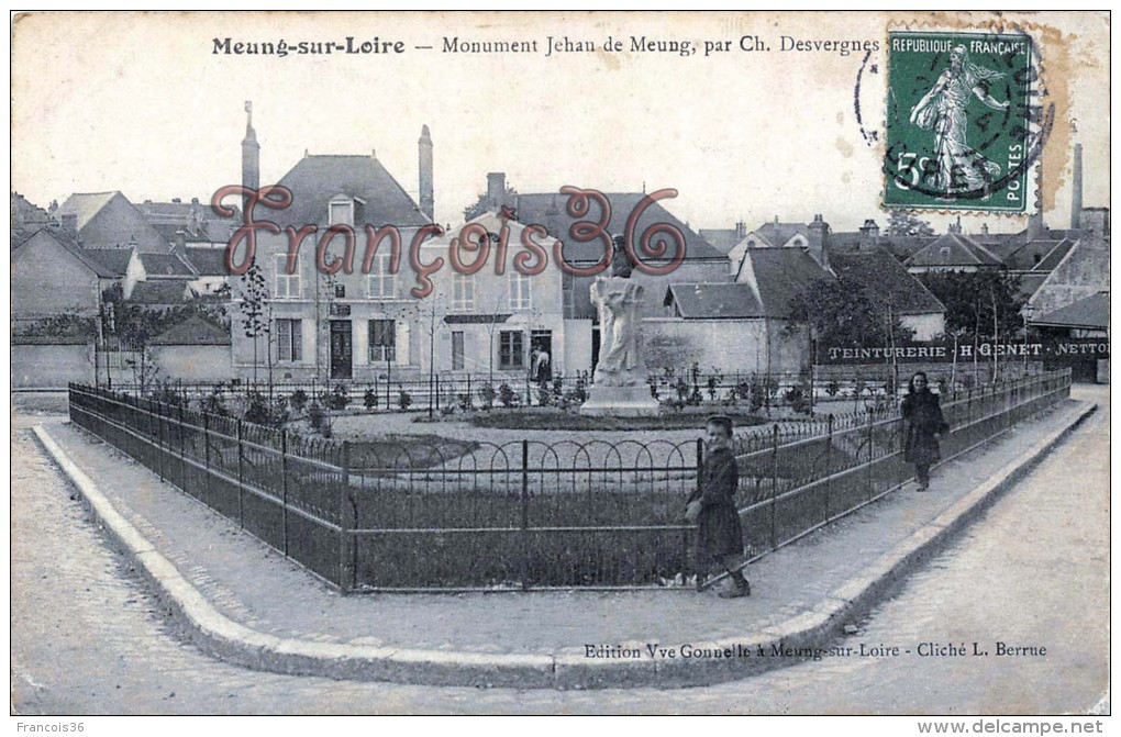 (45) Meung Sur Loire - Monument Jehan De Meung - 2 SCANS - Otros & Sin Clasificación