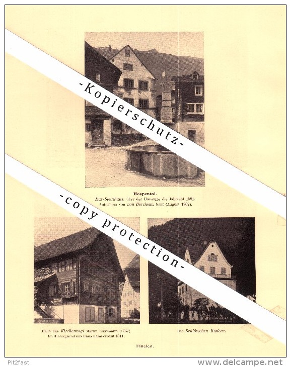 Photographien / Ansichten , 1910 , Hospental , Flüelen , Bürglen , Prospekt , Architektur , Fotos !!! - Bürglen
