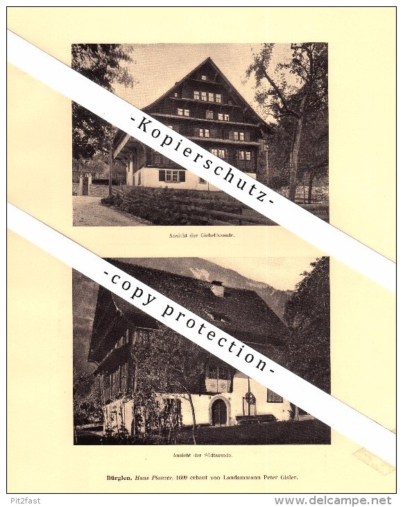 Photographien / Ansichten , 1910 , Bürglen , Prospekt , Architektur , Fotos !!! - Bürglen
