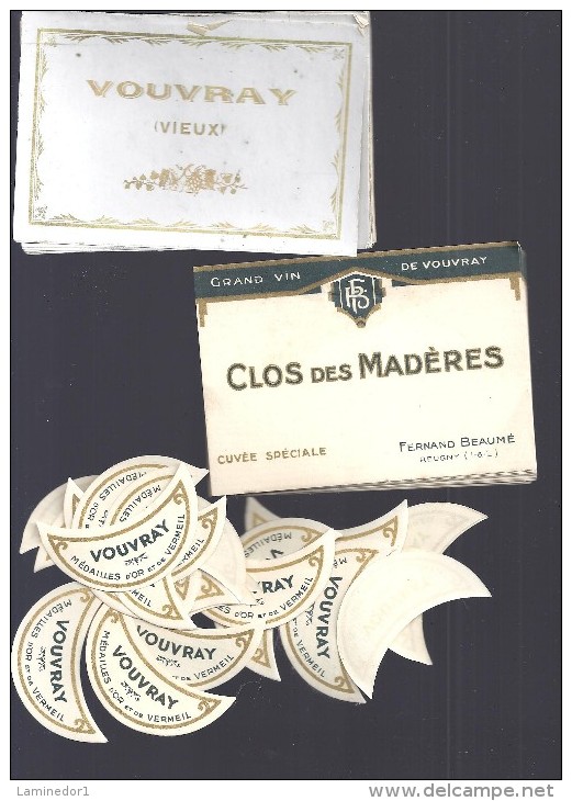 Lot D'anciennes étiquettes De Vin De Vouvray                Plus De 50 Exemplaires En Bon état - Blancs