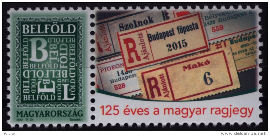 125 Years Of REGISTERED LABEL - 2015 2012 Hungary - Personalized Stamp - Hungarian Post Edition - Not Used - Ungebraucht