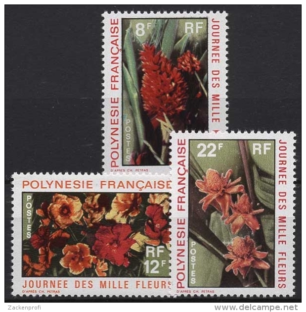 Französisch-Polynesien 1971 Tag Der Tausend Blumen 133/35 Postfrisch - Ungebraucht