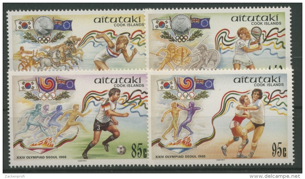 Aitutaki 1988 Olympische Sommerspiele Seoul 632/35 Postfrisch - Aitutaki