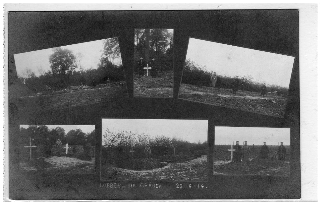 12/ LOBBES CARTE PHOTO FELDPOST DIE GRABER / CIMETIERE 23/08/1914 - Lobbes