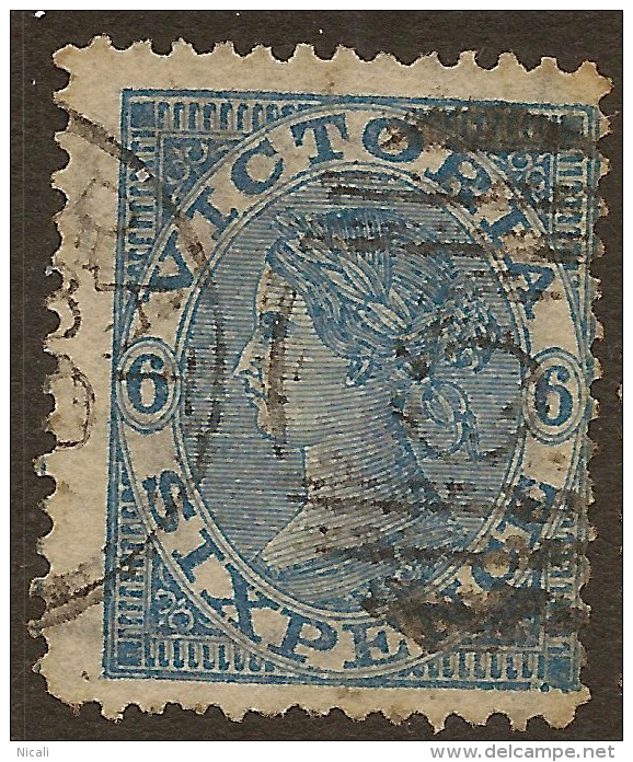 VICTORIA 1867 6d Blue Wmk SIX QV SG 164 U #QJ571 - Oblitérés