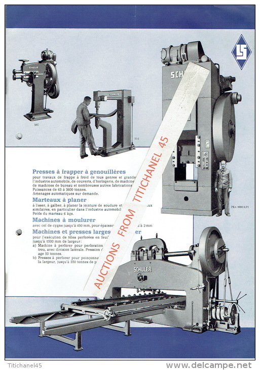 Brochure publicitaire  1949 L. SCHULER A.G. GÖPPINGEN- Fabricant de presses, cisailles, laminoirs, plieuses, cintreuses