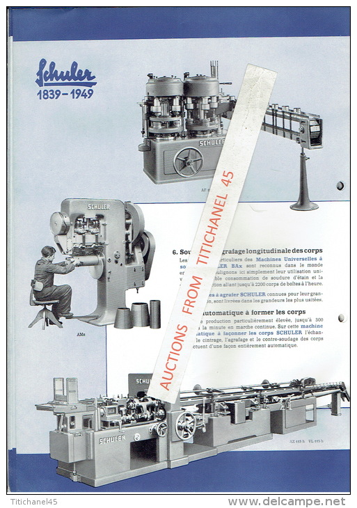 Brochure publicitaire  1949 L. SCHULER A.G. GÖPPINGEN- Fabricant de presses, cisailles, laminoirs, plieuses, cintreuses