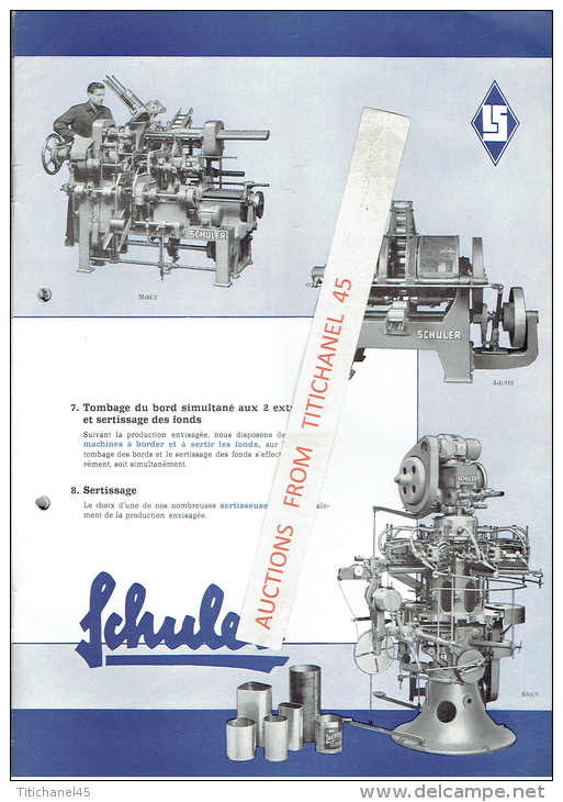 Brochure publicitaire  1949 L. SCHULER A.G. GÖPPINGEN- Fabricant de presses, cisailles, laminoirs, plieuses, cintreuses