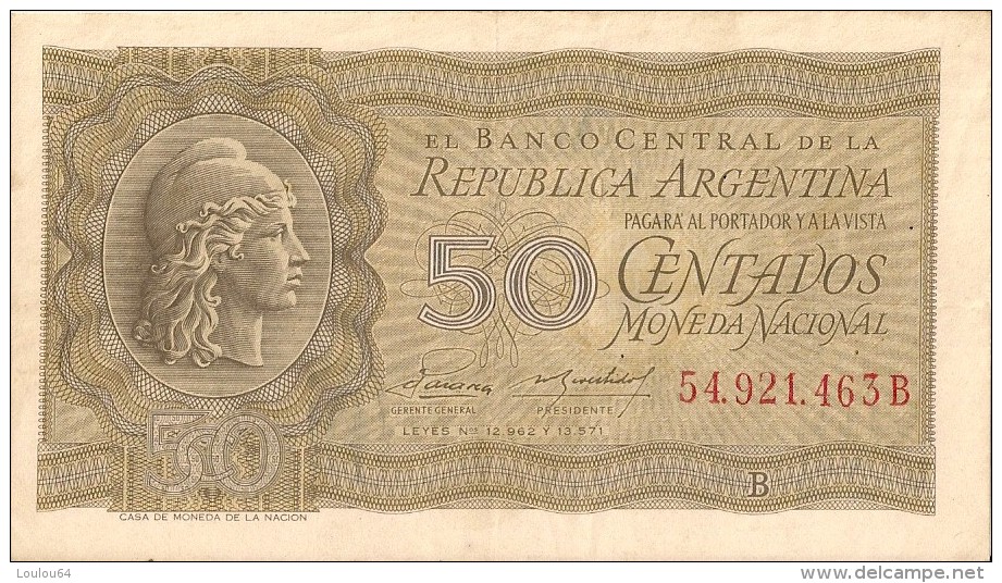 Billets - Argentine - 50 Centavos - Non Circulé - - Argentina