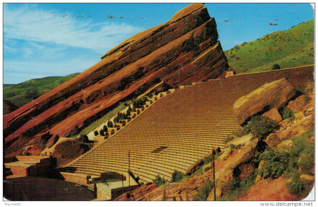 FAMOUS RED  ROCKS THEATRE IN TH PARK OF THE RED ROCKS      8,8X13,8   (NUOVA) - Rocky Mountains