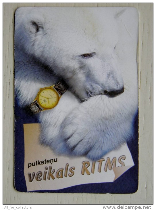 Calendar From Latvia 1999 Bear Polar Clocks - Kleinformat : 1991-00