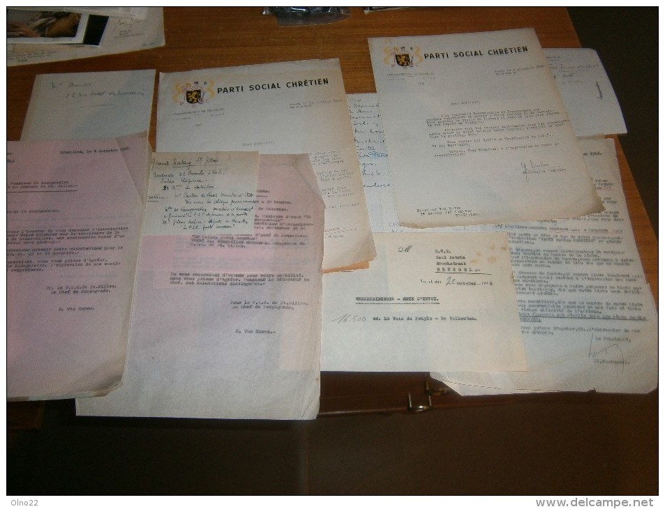 PSC BRUXELLES 1946 - DOCUMENTS  DIVERS - CORRESPONDANCES- LISTES- ETC .... - Non Classés