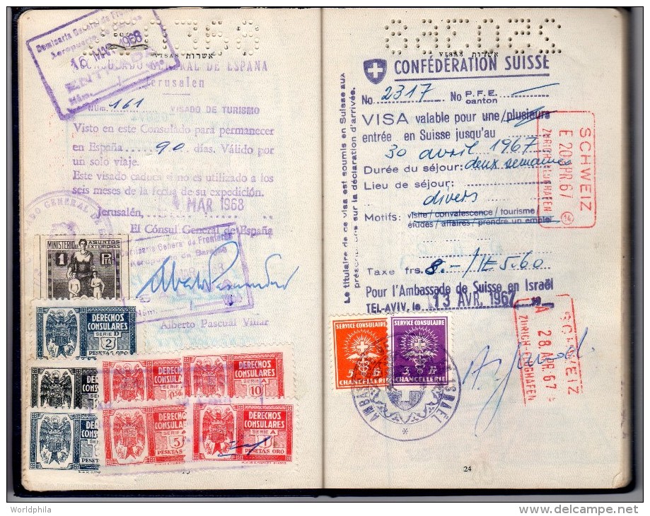 Israel 1963 Early First "El-Al" Pilot, Much Travelled Signed Laissez Passer / Passport Judaica History Document - Other & Unclassified