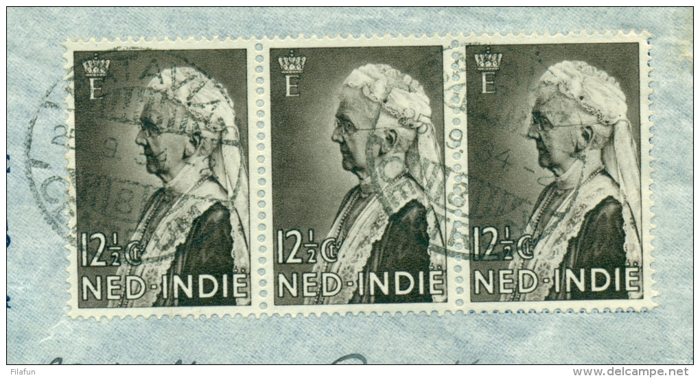 Nederlands Indië - 1934 - 3x Emmazegel Op Speciale LP-cover SCVT Naar Rotterdam / Nederland - Niederländisch-Indien