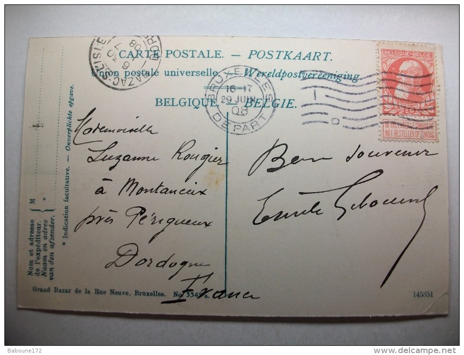 Carte Postale Belgique Bruxelles Maison Du Roi (oblitérée 1908 Voir Timbre) - Monumenten, Gebouwen