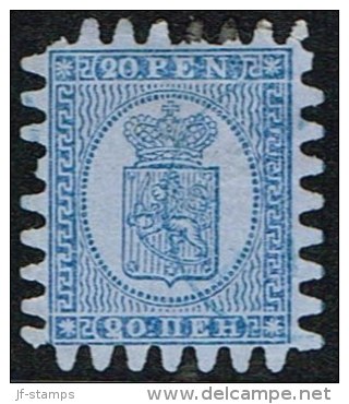 1866-1874. Coat Of Arms. Penni & Mark. Roulette III (long Tongue). 20 PEN. Blue On Blue... (Michel: 8 Cx) - JF157352 - Ungebraucht