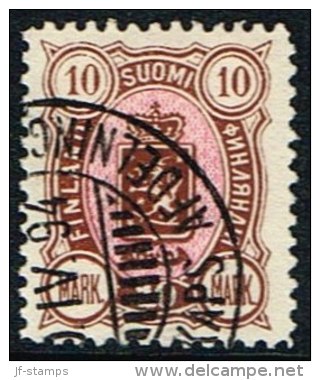 1889. Coat Of Arms. "Three-numbered". Perf. 12½. 10 Mk. Brown/red. (Michel: 34) - JF157332 - Neufs