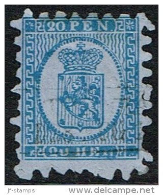 1866-1874. Coat Of Arms. Penni & Mark. Roulette III (long Tongue). 20 PEN. Blue On Blue... (Michel: 8 Cx) - JF157348 - Neufs