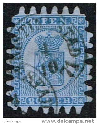 1866-1874. Coat Of Arms. Penni & Mark. Roulette III (long Tongue). 20 PEN. Blue On Blue... (Michel: 8 Cx ) - JF157354 - Nuevos