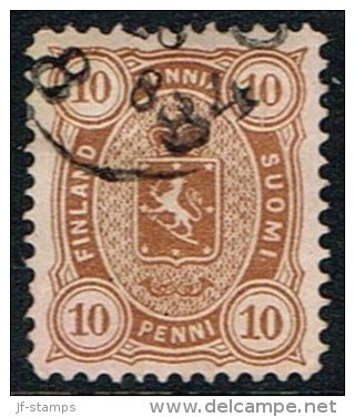 1875-1882. Coat Of Arms. Perf. L 12½. 10 PENNI Brown. (Michel: 15 Byb) - JF157320 - Ungebraucht
