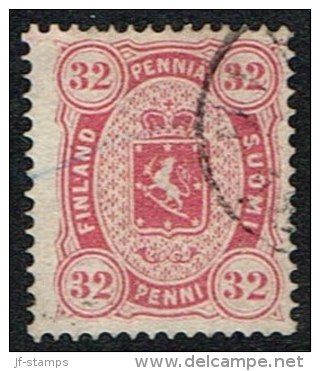 1875. Copenhagen Printing. Perf. 14: 13½. 32 Penni Carmine. Only 57.500 Issued. (Michel: 11) - JF157357 - Neufs