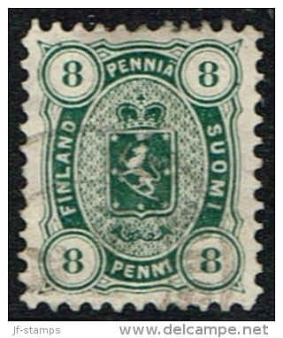 1875-1882. Coat Of Arms. Perf. L 11. 8 PENNI Blue Green. (Michel: 14 A Ya) - JF157363 - Neufs