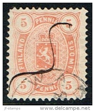 1875-1882. Coat Of Arms. Perf. L 12½. 5 PENNI Orange. (Michel: 13 B Ya) - JF157314 - Ungebraucht