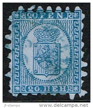1866-1874. Coat Of Arms. Penni & Mark. Roulette III (long Tongue). 20 PEN. Blue On Blue... (Michel: 8 Cx) - JF157351 - Neufs