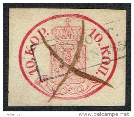 1856. Coat Of Arms. 10 KOP. Carmine. X + NYSLOT 3. JAN 185?. (Michel: 2x) - JF157072 - Ungebraucht