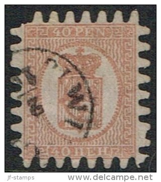 1866-1874. Coat Of Arms. Penni & Mark. Roulette III (long Tongue). 40 PEN. Rose On Lila... (Michel: 9 Cx) - JF157080 - Unused Stamps