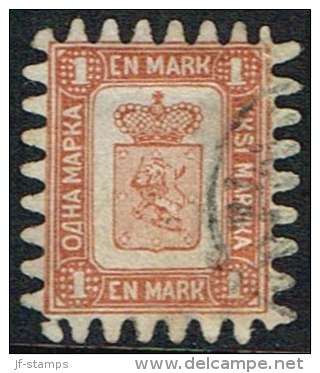 1866-1874. Coat Of Arms. Penni & Mark. Roulette III (long Tongue). 1 MARK Yellow Brown.... (Michel: 10 C) - JF157083 - Nuevos