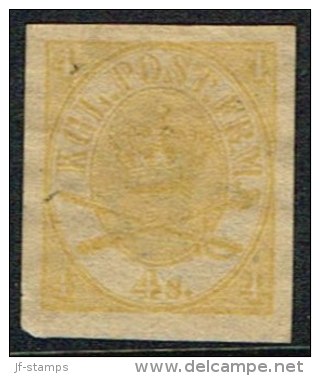 1864. 4 Sk. Lemmon-yellow.  Proof With Watermark Crown. Scarce.  (Michel: ) - JF157131 - Proofs & Reprints