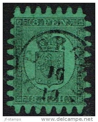 1866-1874. Coat Of Arms. Penni & Mark. Roulette III (long Tongue). 8 PEN Black On Green... (Michel: 6 Cx) - JF157167 - Nuovi