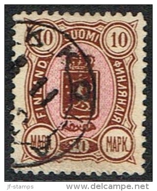 1889. Coat Of Arms. "Three-numbered". Perf. 12½. 10 Mk. Brown/red. (Michel: 34) - JF157088 - Neufs