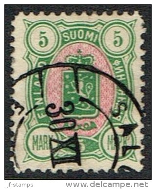 1889. Coat Of Arms. "Three-numbered". Perf. 12½. 5 Mk. Green/red. (Michel: 33) - JF157087 - Neufs