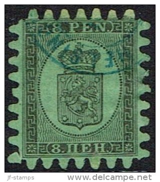 1866-1874. Coat Of Arms. Penni & Mark. Roulette II (short Tongue). 8 PEN. Black On Gree... (Michel: 6 Bx) - JF157203 - Nuevos