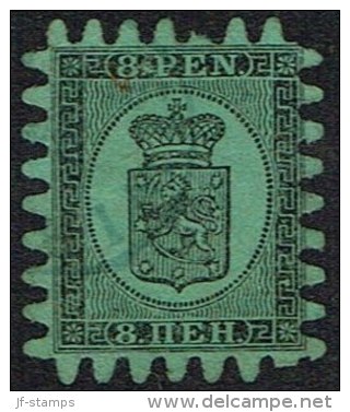 1866-1874. Coat Of Arms. Penni & Mark. Roulette III (long Tongue). 8 PEN Black On Green... (Michel: 6 Cx) - JF157209 - Nuevos