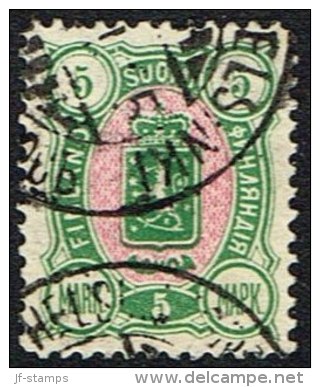 1889. Coat Of Arms. "Three-numbered". Perf. 12½. 5 Mk. Green/red. (Michel: 33) - JF157231 - Nuevos