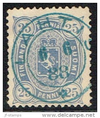 1885. Coat Of Arms. Perf. 12½. 25 P. Blue. LUX LAHTIS 6 6 88. (Michel: 23) - JF157280 - Neufs
