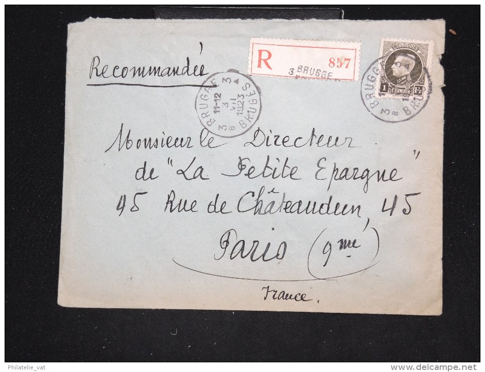 BELGIQUE - Enveloppe En Recommandée Pour La France En 1923 -  A Voir - Lot P12704 - Briefe U. Dokumente